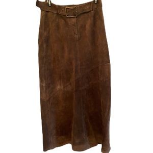 Margaret Godfrey Suede Skirt 100% leather Brown 8